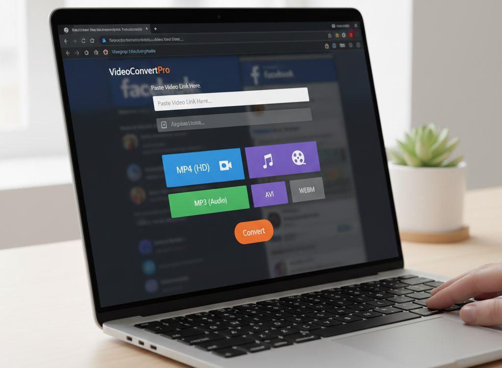 Advanced video converter interface showing multiple format options for FB Reels downloader
