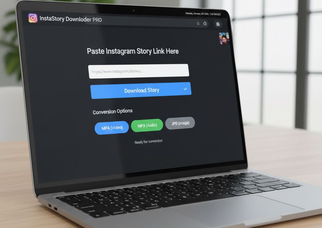 Download story insta using video-converter-mp4.com interface