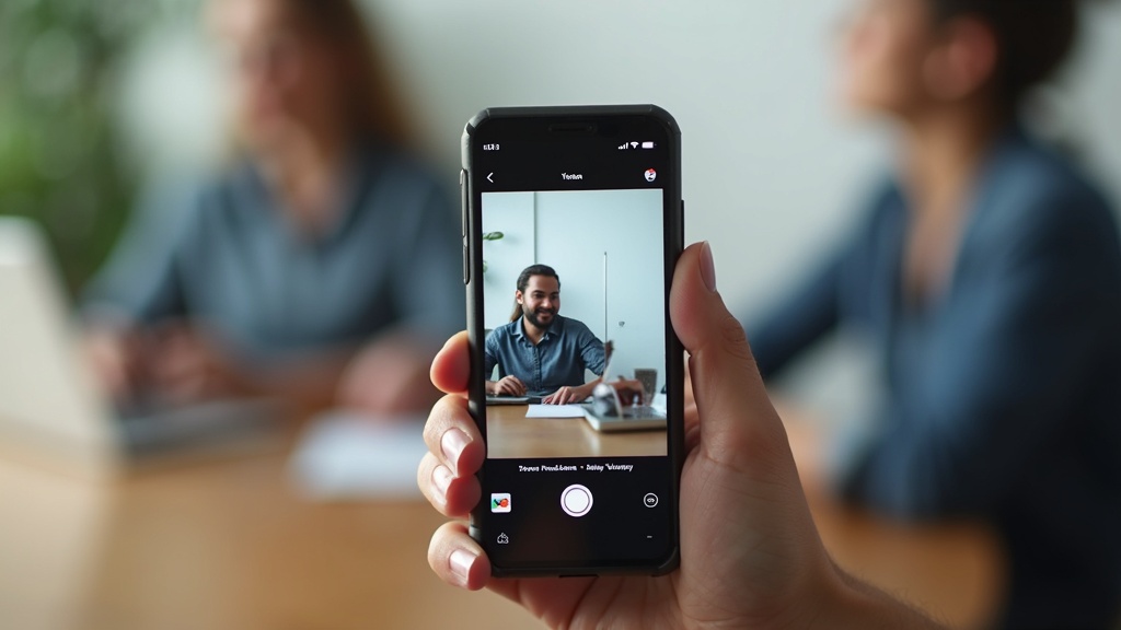 Person using smartphone to download Instagram video through browser interface