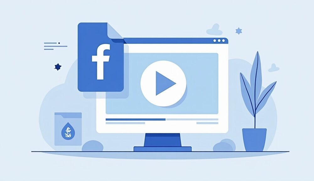 downloading Facebook video on PC screen showing MP4 conversion process