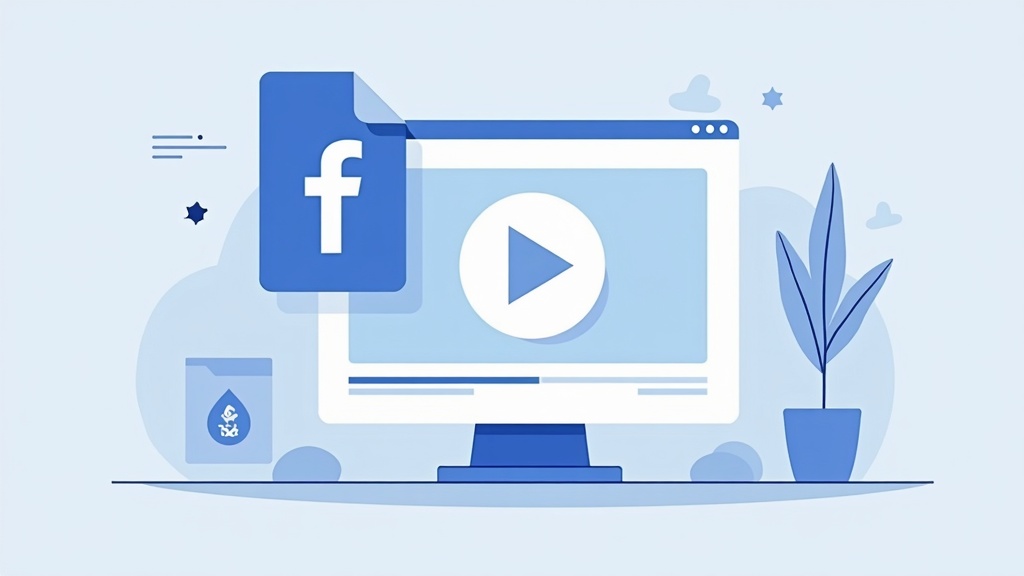 downloading Facebook video on PC screen showing MP4 conversion process