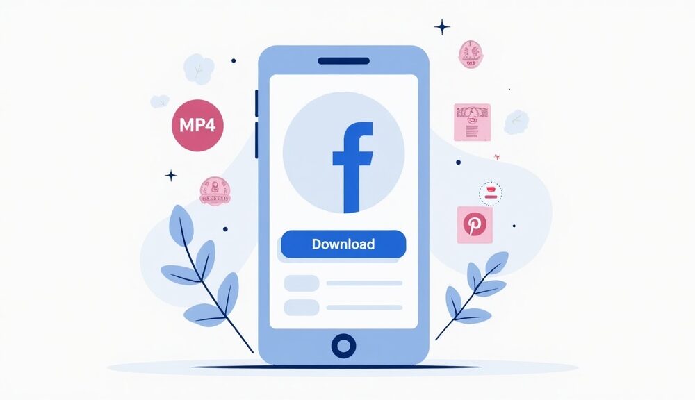 using smartphone to download Facebook Reels with clean interface showing no watermark